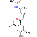 InChI=1/C18H22N2O4/c1-10-7-15(16(18(23)24)8-11(10)2)17(22)20-14-6-4-5-13(9-14)19-12(3)21/h4-6,9,15-16H,7-8H2,1-3H3,(H,19,21)(H,20,22)(H,23,24)/p-1/t15-,16+/m0/s1