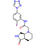 InChI=1/C16H18FN7O2/c17-12-4-3-10(24-9-19-21-22-24)6-13(12)20-15(25)8-23-5-1-2-11-14(23)7-18-16(11)26/h3-4,6,9,11,14H,1-2,5,7-8H2,(H,18,26)(H,20,25)/t11-,14-/m1/s1