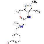 InChI=1/C16H21ClN4O/c1-11-16(12(2)21(4)19-11)18-15(22)10-20(3)9-13-6-5-7-14(17)8-13/h5-8H,9-10H2,1-4H3,(H,18,22)/p+1