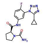 InChI=1/C16H18FN7O2/c17-11-6-5-10(19-15(25)12-2-1-7-23(12)16(18)26)8-13(11)24-14(9-3-4-9)20-21-22-24/h5-6,8-9,12H,1-4,7H2,(H2,18,26)(H,19,25)/t12-/m0/s1