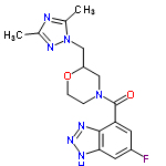 InChI=1/C16H18FN7O2/c1-9-18-10(2)24(21-9)8-12-7-23(3-4-26-12)16(25)13-5-11(17)6-14-15(13)20-22-19-14/h5-6,12H,3-4,7-8H2,1-2H3,(H,19,20,22)