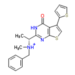 InChI=1/C20H19N3OS2/c1-13(23(2)11-14-7-4-3-5-8-14)18-21-19(24)17-15(12-26-20(17)22-18)16-9-6-10-25-16/h3-10,12-13H,11H2,1-2H3,(H,21,22,24)/p+1/t13-/m1/s1