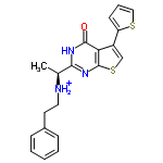 InChI=1/C20H19N3OS2/c1-13(21-10-9-14-6-3-2-4-7-14)18-22-19(24)17-15(12-26-20(17)23-18)16-8-5-11-25-16/h2-8,11-13,21H,9-10H2,1H3,(H,22,23,24)/p+1/t13-/m0/s1