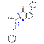 InChI=1/C20H19N3OS2/c1-13(21-10-9-14-6-3-2-4-7-14)18-22-19(24)17-15(12-26-20(17)23-18)16-8-5-11-25-16/h2-8,11-13,21H,9-10H2,1H3,(H,22,23,24)/p+1/t13-/m1/s1