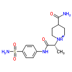 InChI=1/C15H22N4O4S/c1-10(19-8-6-11(7-9-19)14(16)20)15(21)18-12-2-4-13(5-3-12)24(17,22)23/h2-5,10-11H,6-9H2,1H3,(H2,16,20)(H,18,21)(H2,17,22,23)/p+1/t10-/m1/s1