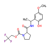 InChI=1/C17H21F3N2O5/c1-10(12-8-11(26-2)5-6-14(12)23)21-15(24)13-4-3-7-22(13)16(25)27-9-17(18,19)20/h5-6,8,10,13,23H,3-4,7,9H2,1-2H3,(H,21,24)