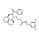 InChI=1/C29H35F2N3O2/c30-23-15-20(16-24(31)17-23)18-32-27(35)12-4-11-26-25-10-6-14-33-13-5-9-22(28(25)33)19-34(26)29(36)21-7-2-1-3-8-21/h1-3,7-8,15-17,22,25-26,28H,4-6,9-14,18-19H2,(H,32,35)/t22-,25+,26+,28-/m0/s1