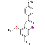 InChI=1/C16H13BrO4/c1-10-3-5-12(6-4-10)16(19)21-15-13(17)7-11(9-18)8-14(15)20-2/h3-9H,1-2H3