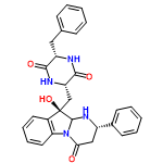 InChI=1/C29H28N4O4/c34-25-16-21(19-11-5-2-6-12-19)32-28-29(37,20-13-7-8-14-24(20)33(25)28)17-23-27(36)30-22(26(35)31-23)15-18-9-3-1-4-10-18/h1-14,21-23,28,32,37H,15-17H2,(H,30,36)(H,31,35)/t21-,22-,23-,28?,29+/m0/s1