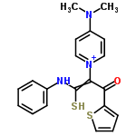 InChI=1/C20H19N3OS2/c1-22(2)16-10-12-23(13-11-16)18(19(24)17-9-6-14-26-17)20(25)21-15-7-4-3-5-8-15/h3-14H,1-2H3,(H-,21,24,25)/p+1