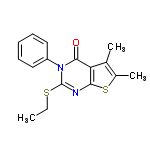 InChI=1/C16H16N2OS2/c1-4-20-16-17-14-13(10(2)11(3)21-14)15(19)18(16)12-8-6-5-7-9-12/h5-9H,4H2,1-3H3