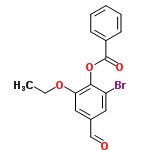 InChI=1/C16H13BrO4/c1-2-20-14-9-11(10-18)8-13(17)15(14)21-16(19)12-6-4-3-5-7-12/h3-10H,2H2,1H3