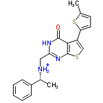 InChI=1/C20H19N3OS2/c1-12-8-9-16(26-12)15-11-25-20-18(15)19(24)22-17(23-20)10-21-13(2)14-6-4-3-5-7-14/h3-9,11,13,21H,10H2,1-2H3,(H,22,23,24)/p+1/t13-/m1/s1