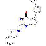 InChI=1/C20H19N3OS2/c1-13-8-9-16(26-13)15-12-25-20-18(15)19(24)21-17(22-20)11-23(2)10-14-6-4-3-5-7-14/h3-9,12H,10-11H2,1-2H3,(H,21,22,24)/p+1