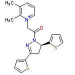 InChI=1/C20H20N3OS2/c1-14-6-3-9-22(15(14)2)13-20(24)23-17(19-8-5-11-26-19)12-16(21-23)18-7-4-10-25-18/h3-11,17H,12-13H2,1-2H3/q+1/t17-/m1/s1