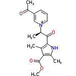 InChI=1/C18H20N2O4/c1-10-15(18(23)24-5)11(2)19-16(10)17(22)12(3)20-8-6-7-14(9-20)13(4)21/h6-9,12H,1-5H3/p+1/t12-/m1/s1