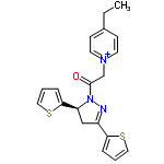 InChI=1/C20H20N3OS2/c1-2-15-7-9-22(10-8-15)14-20(24)23-17(19-6-4-12-26-19)13-16(21-23)18-5-3-11-25-18/h3-12,17H,2,13-14H2,1H3/q+1/t17-/m0/s1