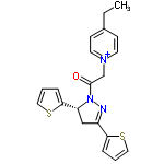 InChI=1/C20H20N3OS2/c1-2-15-7-9-22(10-8-15)14-20(24)23-17(19-6-4-12-26-19)13-16(21-23)18-5-3-11-25-18/h3-12,17H,2,13-14H2,1H3/q+1/t17-/m1/s1