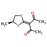 InChI=1/C9H12O2S2/c1-5-4-12-9(13-5)8(6(2)10)7(3)11/h5H,4H2,1-3H3/t5-/m0/s1