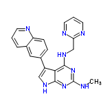 InChI=1/C21H18N8/c1-22-21-28-19-18(20(29-21)27-12-17-24-8-3-9-25-17)15(11-26-19)13-5-6-16-14(10-13)4-2-7-23-16/h2-11H,12H2,1H3,(H3,22,26,27,28,29)