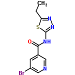 InChI=1/C10H9BrN4OS/c1-2-8-14-15-10(17-8)13-9(16)6-3-7(11)5-12-4-6/h3-5H,2H2,1H3,(H,13,15,16)