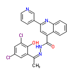 InChI=1/C23H16Cl2N4O2/c1-13(17-9-15(24)10-19(25)22(17)30)28-29-23(31)18-11-21(14-5-4-8-26-12-14)27-20-7-3-2-6-16(18)20/h2-12,30H,1H3,(H,29,31)/b28-13-