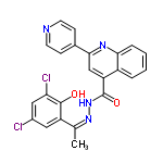 InChI=1/C23H16Cl2N4O2/c1-13(17-10-15(24)11-19(25)22(17)30)28-29-23(31)18-12-21(14-6-8-26-9-7-14)27-20-5-3-2-4-16(18)20/h2-12,30H,1H3,(H,29,31)/b28-13-