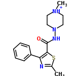 InChI=1/C16H20N4OS/c1-12-17-14(13-6-4-3-5-7-13)15(22-12)16(21)18-20-10-8-19(2)9-11-20/h3-7H,8-11H2,1-2H3,(H,18,21)/p+1