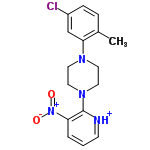 InChI=1/C16H17ClN4O2/c1-12-4-5-13(17)11-15(12)19-7-9-20(10-8-19)16-14(21(22)23)3-2-6-18-16/h2-6,11H,7-10H2,1H3/p+1