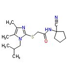 InChI=1/C17H26N4OS/c1-12(2)9-21-14(4)13(3)19-16(21)23-10-15(22)20-17(11-18)7-5-6-8-17/h12H,5-10H2,1-4H3,(H,20,22)