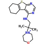 InChI=1/C18H26N4OS/c1-18(2,22-7-9-23-10-8-22)11-19-16-15-13-5-3-4-6-14(13)24-17(15)21-12-20-16/h12H,3-11H2,1-2H3,(H,19,20,21)/p+1