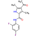 InChI=1/C15H14F2N2O2/c1-7-13(9(3)20)8(2)18-14(7)15(21)19-12-5-4-10(16)6-11(12)17/h4-6,18H,1-3H3,(H,19,21)