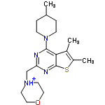 InChI=1/C19H28N4OS/c1-13-4-6-23(7-5-13)18-17-14(2)15(3)25-19(17)21-16(20-18)12-22-8-10-24-11-9-22/h13H,4-12H2,1-3H3/p+1