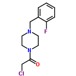 InChI=1/C13H16ClFN2O/c14-9-13(18)17-7-5-16(6-8-17)10-11-3-1-2-4-12(11)15/h1-4H,5-10H2