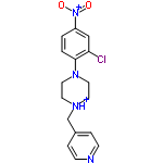 InChI=1/C16H17ClN4O2/c17-15-11-14(21(22)23)1-2-16(15)20-9-7-19(8-10-20)12-13-3-5-18-6-4-13/h1-6,11H,7-10,12H2/p+1