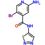 InChI=1/C8H6BrN5OS/c9-5-2-11-6(10)1-4(5)8(15)13-7-3-12-14-16-7/h1-3H,(H2,10,11)(H,13,15)