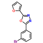 InChI=1/C12H7BrN2O2/c13-9-4-1-3-8(7-9)11-14-15-12(17-11)10-5-2-6-16-10/h1-7H