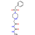 InChI=1/C15H22N4O4S/c1-16-15(21)17-14(20)11-18-7-9-19(10-8-18)24(22,23)12-13-5-3-2-4-6-13/h2-6H,7-12H2,1H3,(H2,16,17,20,21)/p+1