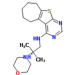 InChI=1/C19H28N4OS/c1-19(2,23-8-10-24-11-9-23)12-20-17-16-14-6-4-3-5-7-15(14)25-18(16)22-13-21-17/h13H,3-12H2,1-2H3,(H,20,21,22)/p+1