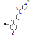 InChI=1/C14H15BrN4O2/c1-9-5-11(15)3-4-12(9)18-13(20)7-16-14(21)10-6-17-19(2)8-10/h3-6,8H,7H2,1-2H3,(H,16,21)(H,18,20)