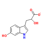 InChI=1/C11H11NO4/c13-7-1-2-8-6(3-10(14)11(15)16)5-12-9(8)4-7/h1-2,4-5,10,12-14H,3H2,(H,15,16)/p-1