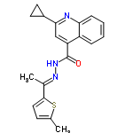 InChI=1/C20H19N3OS/c1-12-7-10-19(25-12)13(2)22-23-20(24)16-11-18(14-8-9-14)21-17-6-4-3-5-15(16)17/h3-7,10-11,14H,8-9H2,1-2H3,(H,23,24)/b22-13+