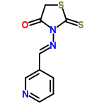 InChI=1/C9H7N3OS2/c13-8-6-15-9(14)12(8)11-5-7-2-1-3-10-4-7/h1-5H,6H2/b11-5+