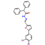 InChI=1/C25H18Cl2N2O2/c26-21-13-11-19(15-22(21)27)23-14-12-20(31-23)16-28-29-25(30)24(17-7-3-1-4-8-17)18-9-5-2-6-10-18/h1-16,24H,(H,29,30)/b28-16+