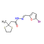 InChI=1/C11H13BrN2O2S2/c1-11(17-4-5-18-11)6-10(15)14-13-7-8-2-3-9(12)16-8/h2-3,7H,4-6H2,1H3,(H,14,15)/b13-7+