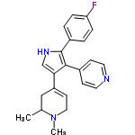 InChI=1/C22H22FN3/c1-15-13-18(9-12-26(15)2)20-14-25-22(17-3-5-19(23)6-4-17)21(20)16-7-10-24-11-8-16/h3-11,14-15,25H,12-13H2,1-2H3