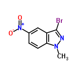 InChI=1/C8H6BrN3O2/c1-11-7-3-2-5(12(13)14)4-6(7)8(9)10-11/h2-4H,1H3