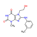 InChI=1/C15H17N5O3/c1-9-4-3-5-10(8-9)16-14-17-12-11(20(14)6-7-21)13(22)18-15(23)19(12)2/h3-5,8,21H,6-7H2,1-2H3,(H,16,17)(H,18,22,23)