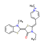 InChI=1/C20H20N3OS2/c1-4-23-17(13-14-9-11-21(2)12-10-14)26-18(19(23)24)20-22(3)15-7-5-6-8-16(15)25-20/h5-13H,4H2,1-3H3/q+1/b20-18+