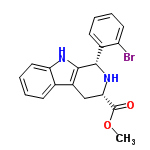 InChI=1/C19H17BrN2O2/c1-24-19(23)16-10-13-11-6-3-5-9-15(11)21-18(13)17(22-16)12-7-2-4-8-14(12)20/h2-9,16-17,21-22H,10H2,1H3/t16-,17-/m0/s1